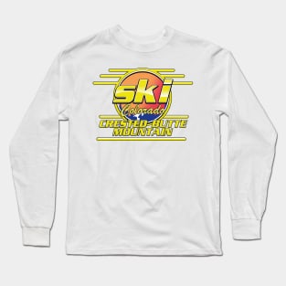 ski Crested Butte Colorado 80s logo Long Sleeve T-Shirt